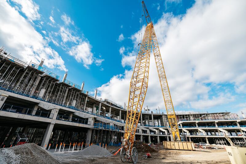 Work on the new Titans stadium in Nashville show in November 2024.